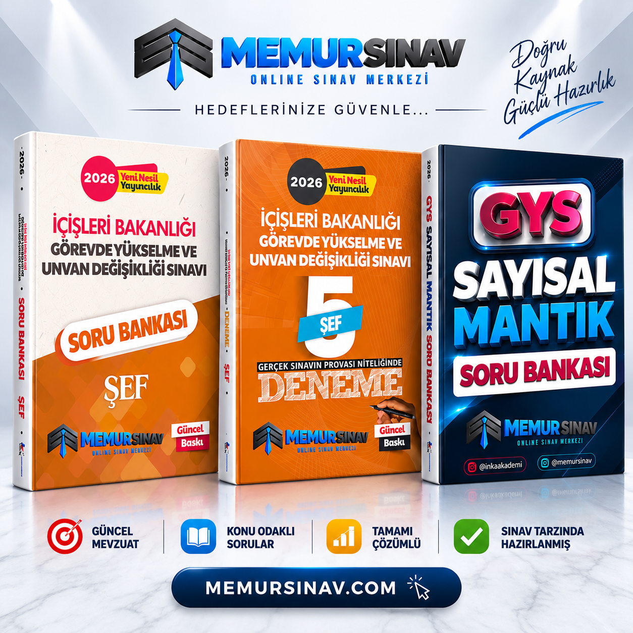 İÇİŞLERİ BAKANLIĞI GYS ŞEF 3'Lİ SET (SORU BANKASI + DENEME + SAYISAL MANTIK)