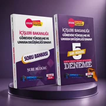 2026 İÇİŞLERİ BAKANLIĞI GYS VE ÜNVAN DEĞİŞİKLİĞİ ŞUBE MÜDÜRÜ 2'Lİ SET(SORU BANKASI + 5'Lİ DENEME)