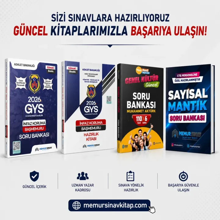 2026 CTE GYS İNFAZ KORUMA BAŞMEMURU HAZIRLIK KİTABI + SORU BANKASI 4'LÜ SET