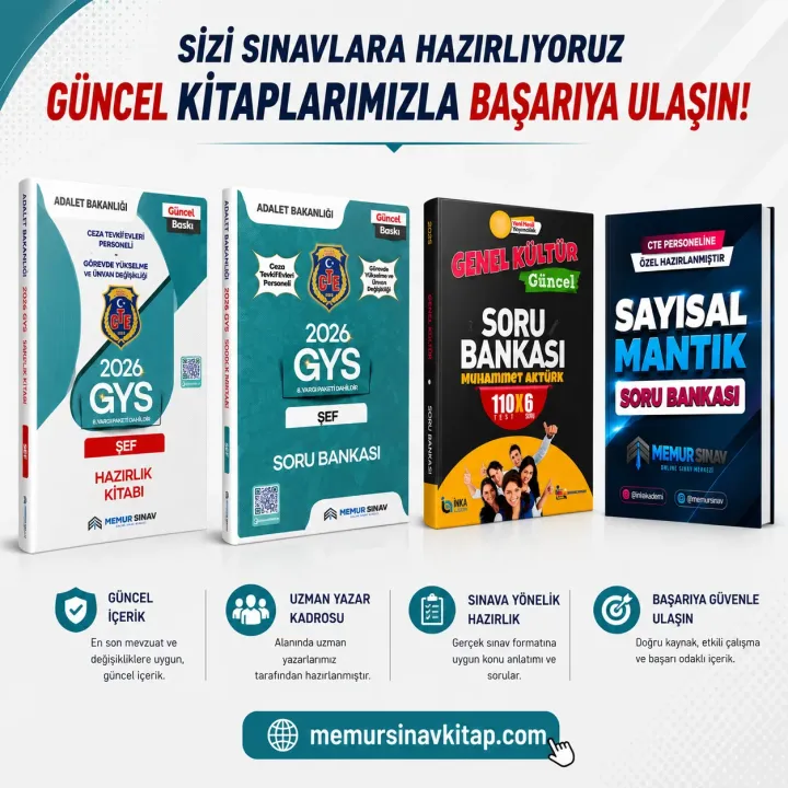 2026 CTE GYS ŞEF HAZIRLIK KİTABI + SORU BANKASI 3'LÜ SET (GÜNCEL SORU BANKASI)