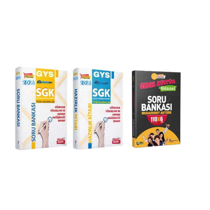 2026 SGK GYS 3'LÜ SET (Hazırlık Kitabı+Soru Bankası+Genel Kültür-Gün. Bil. Soru Bankası)