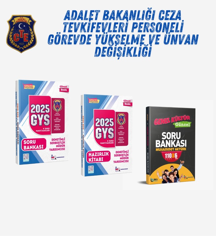 2025 CTE GYS DENETİMDE SERBESTLİK MÜDÜR YARD. HAZIRLIK KİTABI + SORU BANKASI 3'LÜ SET (GÜNCEL SORU BANKASI)