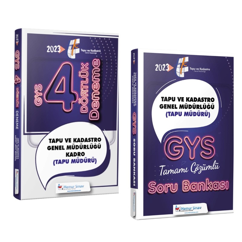 2023 Tapu Müdürü GYS 2'li Set 4'lü Deneme + Soru Bankası