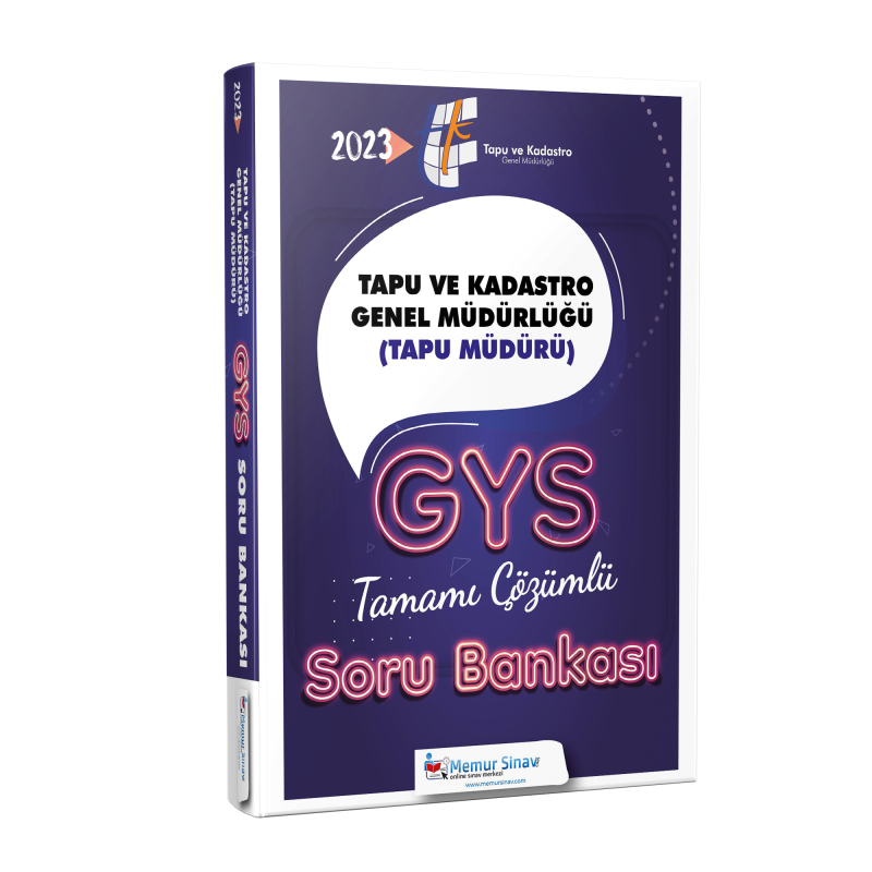2023 Tapu ve Kadastro Tapu Müdürü GYS Soru Bankası