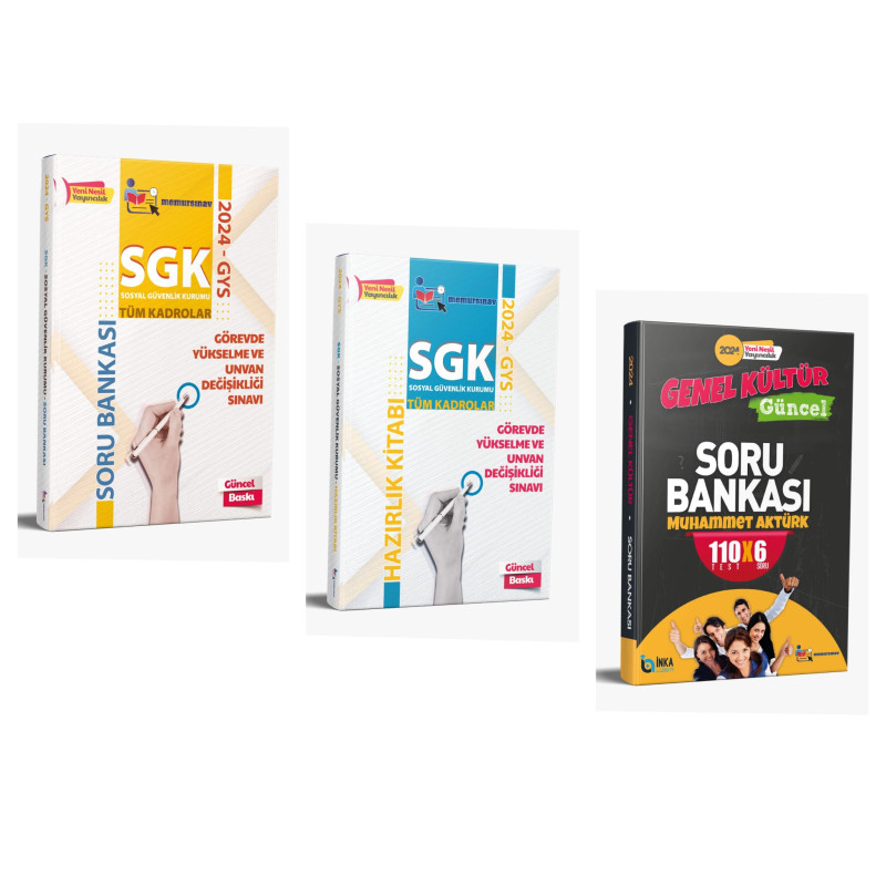 2024 SGK GYS 3'LÜ SET (Hazırlık Kitabı+Soru Bankası+Genel Kültür-Gün. Bil. Soru Bankası)