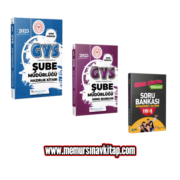 2025 MEB Şube Müdürü GYS 3'li Set Hazırlık Kitabı + Soru Bankası