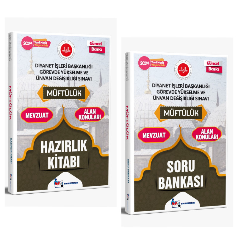 2024 DİB GYS Müftülük 2'Li Set (Hazırlık Kitabı + Soru Bankası)