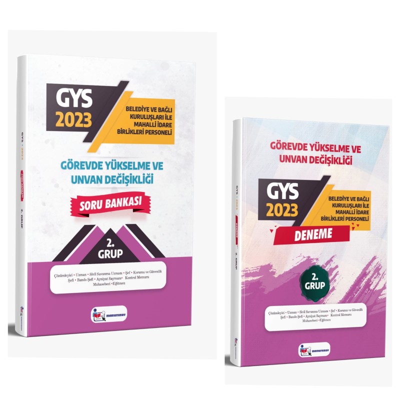 2023 Yerel Yönetimler 2. Grup 2'li SET GYS Soru Bankası ve Deneme SETİ (Çözümleyici, Uzman, Sivil Savunma Uzmanı, Şef, Koruma ve Güvenlik Şefi, Bando Şefi, Ayniyat Saymanı, Memuru, Muhasebeci, Eğitmen