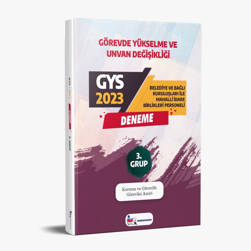 2023 Yerel Yönetimler (Koruma ve Güvenlik Görevlisi) 3. Grup  GYS Deneme (Koruma ve Güvenlik Görevlisi)