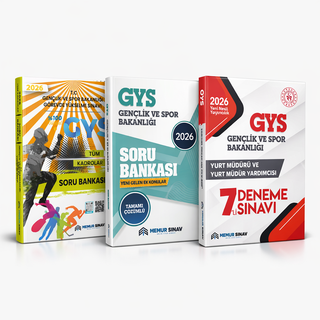 GSB GYS (YURT MÜDÜR VE MÜDÜR YARDIMCISI) SORU BANKASI + DENEME + EK KONULAR SORU BANKASI
